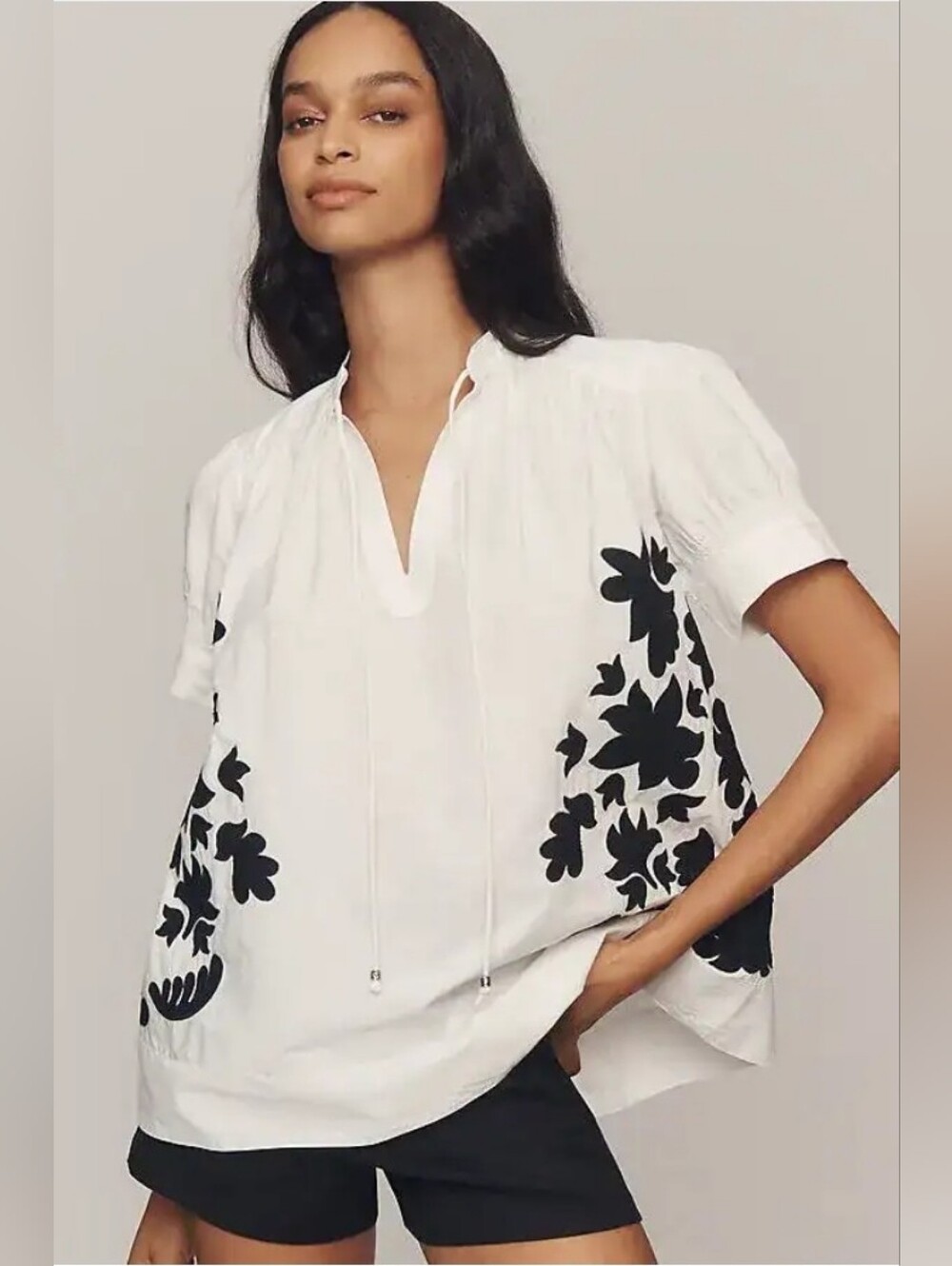 Anthropologie Embroidered Swing Top NWT Boho Coastal Cottagecore